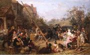 Frederick Goodall Raising the Maypole France oil painting artist